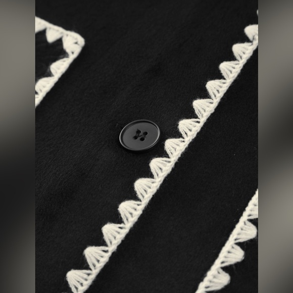 Contrast trim jacket with matching scarf - Picture 4 of 4